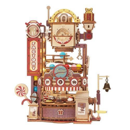 ROBOTIME Chocolate Factory Marble Run Wooden Model Kit - 