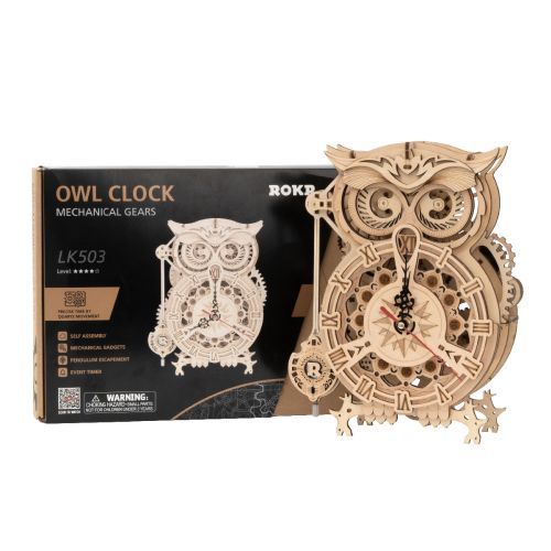 ROBOTIME Owl Wood Clock Kit - 