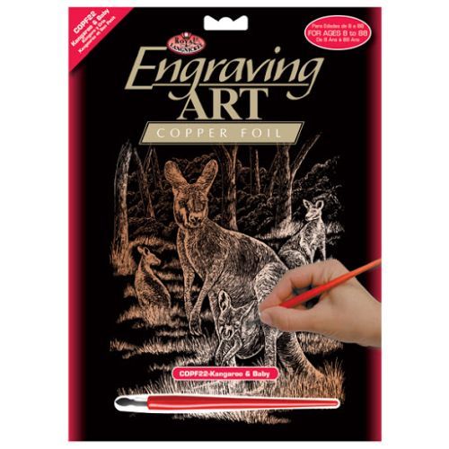 ROYAL LANGNICKEL ART Kangaroo And Baby Engraving Kit - CRAFT