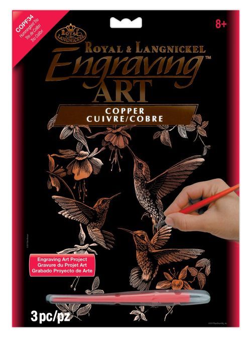 ROYAL LANGNICKEL ART Humming Bird Trio Engraving Set - CRAFT