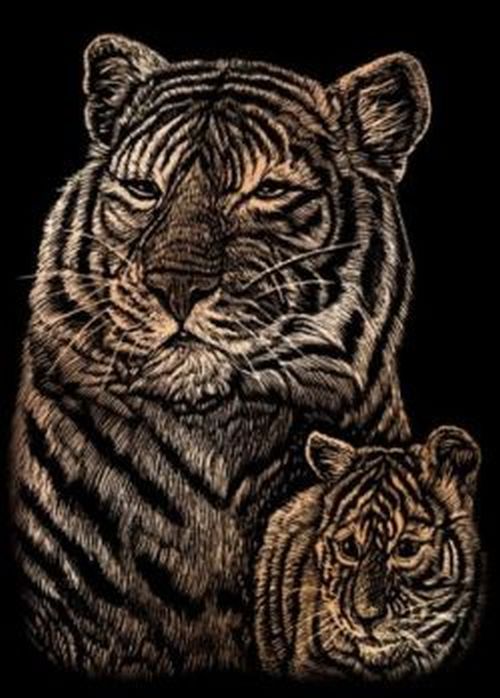 ROYAL LANGNICKEL ART Tiger And Cub Copper Foil Engraving Kit - CRAFT