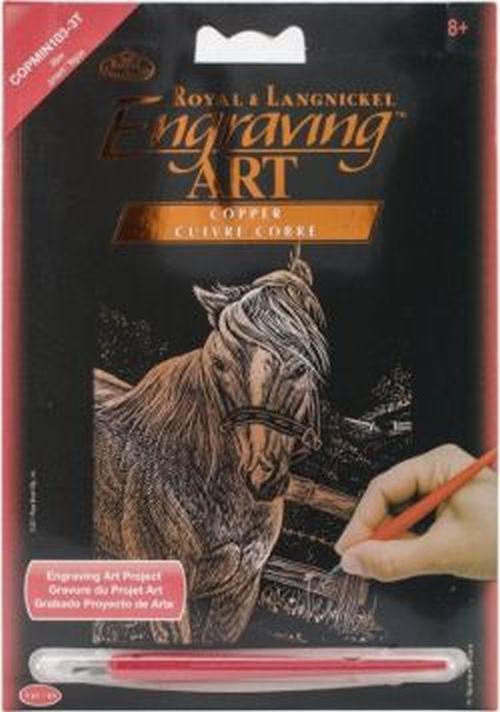 ROYAL LANGNICKEL ART Mare Horse Copper Foil Engraving Art - CRAFT