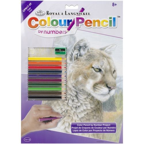 ROYAL LANGNICKEL ART Cougar Colour Pencil By Numbers - .