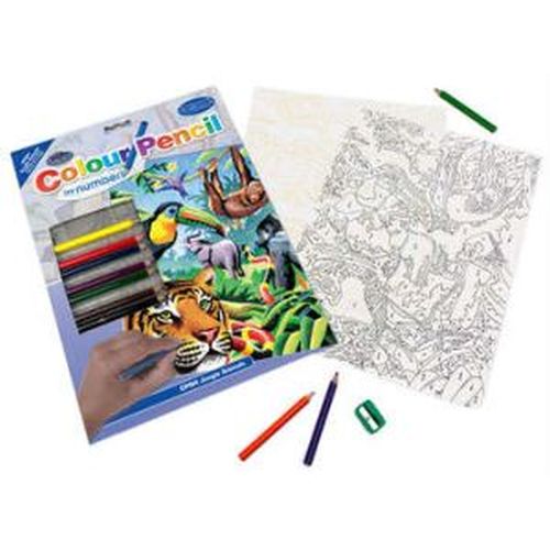 ROYAL LANGNICKEL ART Jungle Animals Pencil By Number Kit - CRAFT