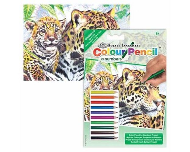 ROYAL LANGNICKEL ART Jaguar Family Color Pencil By Number