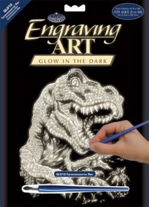 ROYAL LANGNICKEL ART Tyrannosaurus Rex Glow In The Dark Foil Engraving Art Kit - CRAFT