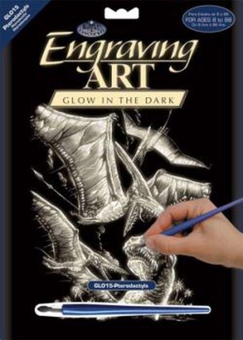 ROYAL LANGNICKEL ART Pterodactyl Glow In The Dark Foil Engraving Art Kit