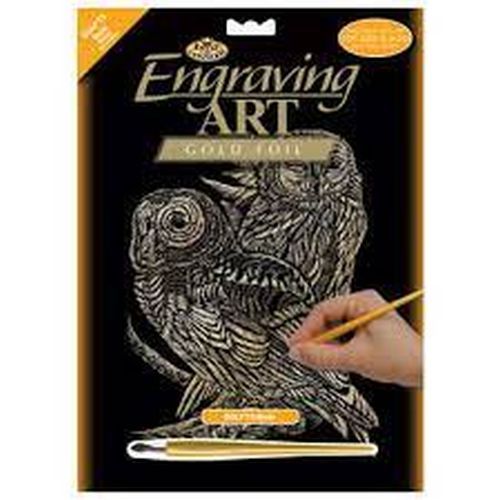 ROYAL LANGNICKEL ART Owls Gold Foil Engraving Art Kit - CRAFT
