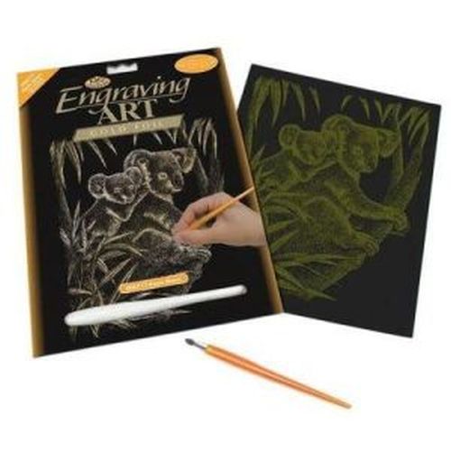 ROYAL LANGNICKEL ART Koala Bears Gold Foil Engraving Art Kit - 