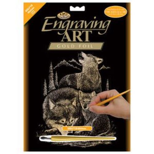 ROYAL LANGNICKEL ART Wolves Gold Foil Engraving Art Kit - CRAFT