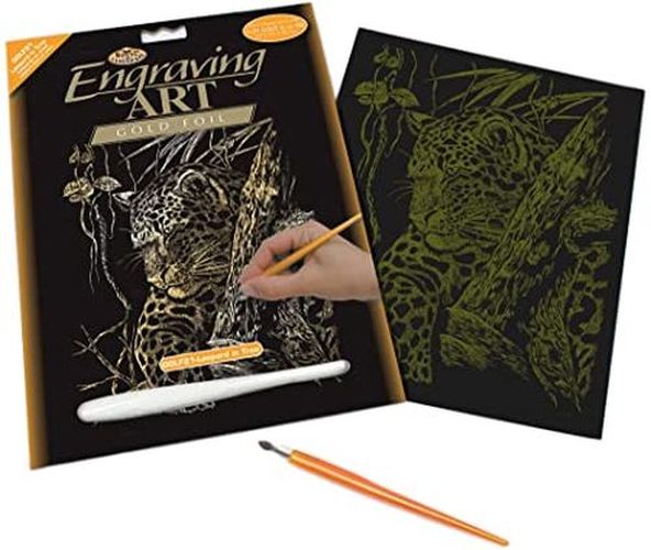 ROYAL LANGNICKEL ART Leopard In Tree Gold Foil Engraving Art Kit - CRAFT