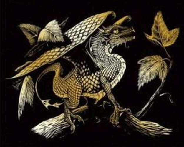 ROYAL LANGNICKEL ART Baby Dragon Gold Foil Engraving Art Kit - 
