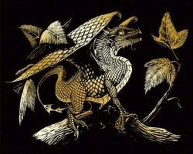 ROYAL LANGNICKEL ART Baby Dragon Gold Foil Engraving Art Kit - CRAFT