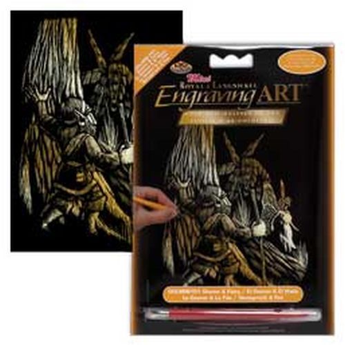 ROYAL LANGNICKEL ART Gnome And Fairy Gold Foil Engraving Art - CRAFT