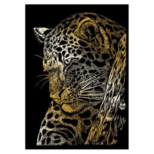 ROYAL LANGNICKEL ART Leopard In Tree Gold Foil Engraving Art Kit