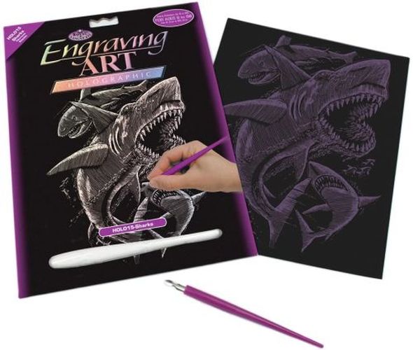 ROYAL LANGNICKEL ART Sharks Holographic Engraving Art Kit - 