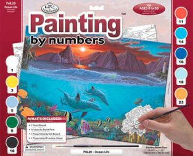 ROYAL LANGNICKEL ART Ocean Life Painting By Numbers Art Kit - CRAFT