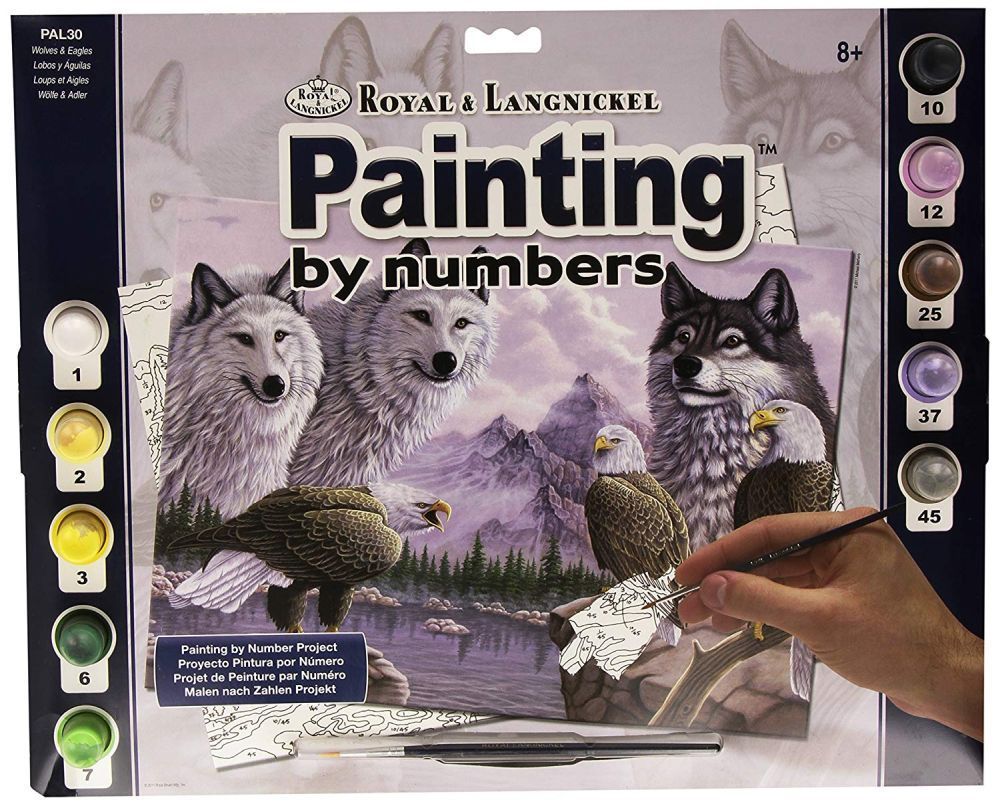 ROYAL LANGNICKEL ART Wolves And Eagles Painting By Numbers Art Project - .