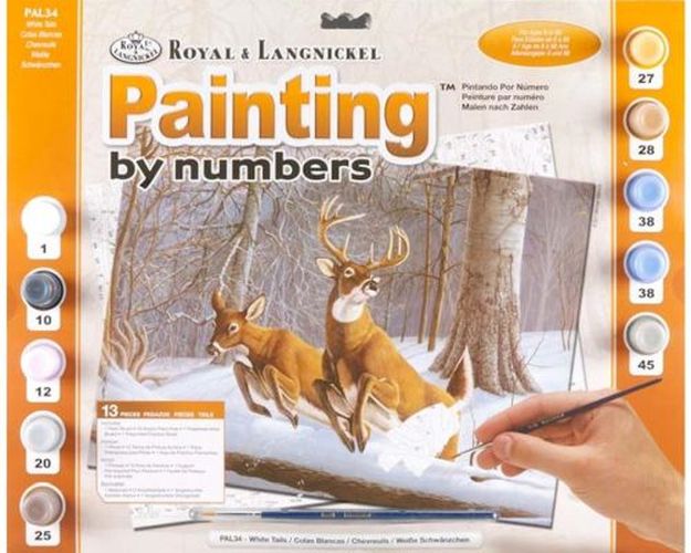 ROYAL LANGNICKEL ART White Tails Painting By Numbers - CRAFT