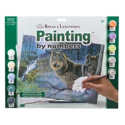 ROYAL LANGNICKEL ART Mystical Moonlight Wolf Painting By Numbers Art Project - CRAFT