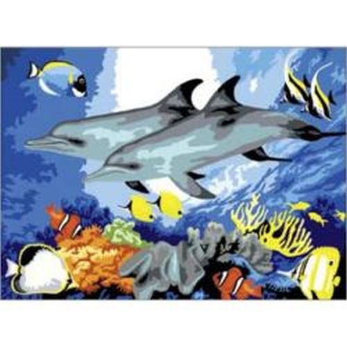 ROYAL LANGNICKEL ART Dolphins Painting By Numbers Art Project - CRAFT
