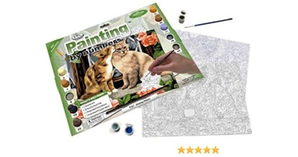 ROYAL LANGNICKEL ART Kissing Kittens Painting By Numbers Kit - CRAFT