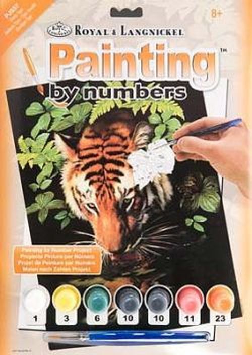 ROYAL LANGNICKEL ART Thirsty Tiger Paint By Number Kit - CRAFT