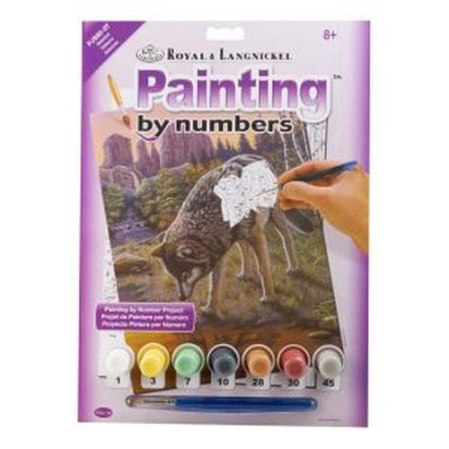 ROYAL LANGNICKEL ART Reflections Wolf Painting By Numbers Project - CRAFT