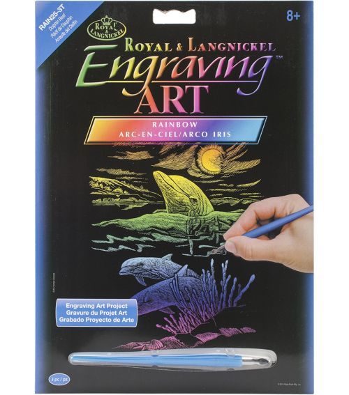 ROYAL LANGNICKEL ART Dolphin Reef Engraving Art Rainbow Foil - CRAFT
