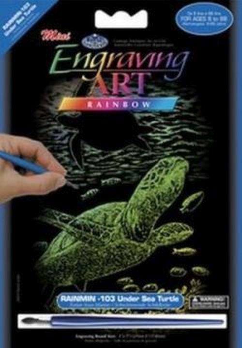 ROYAL LANGNICKEL ART Undersea Turtle Rainbow Foil Engraving Art Kit - CRAFT