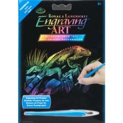 ROYAL LANGNICKEL ART Iguana Rainbow Foil Engraving Art - CRAFT