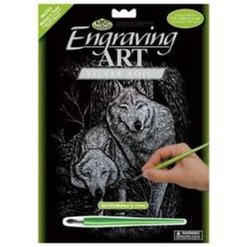 ROYAL LANGNICKEL ART Wolves In Trees Silver Foil Engraving Art Set - 