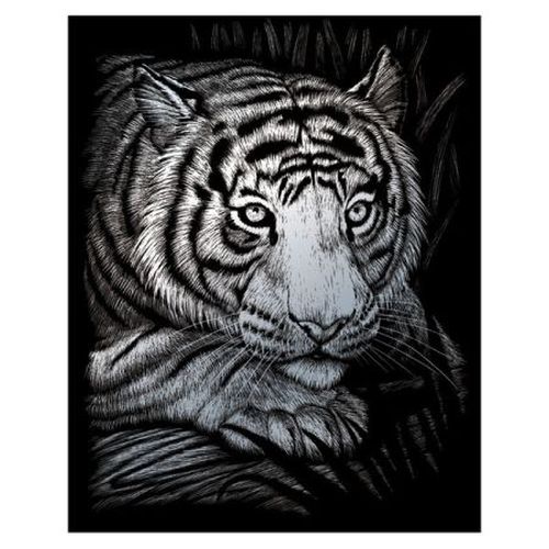 ROYAL LANGNICKEL ART White Tiger Silver Foil Engraving Art Kit - CRAFT