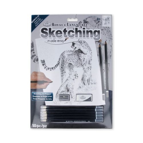 ROYAL LANGNICKEL ART Cheetah And Cub Sketching Made Easy - 