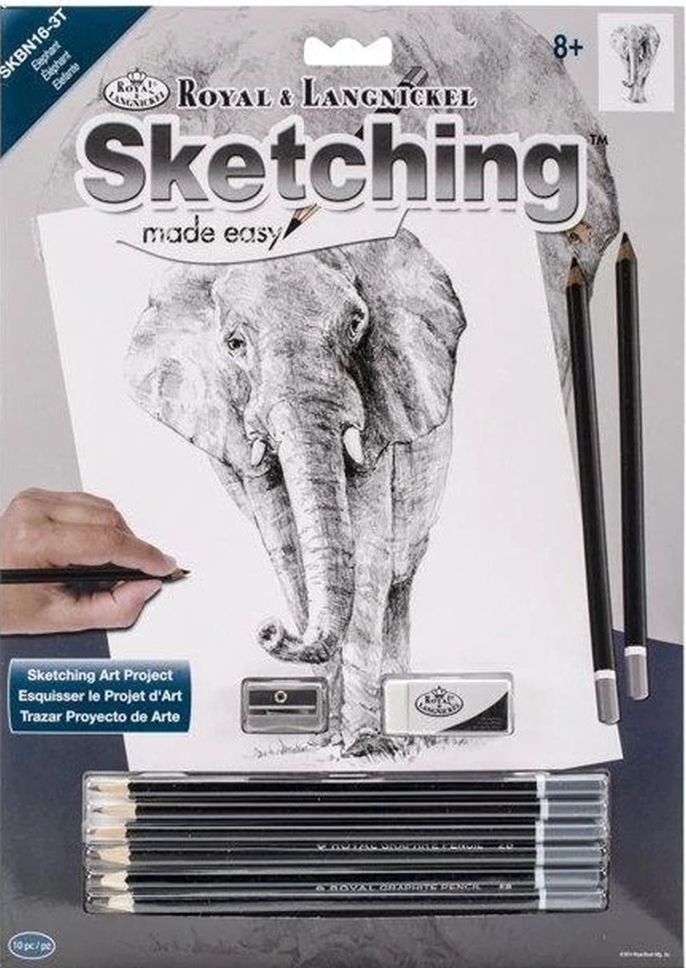 ROYAL LANGNICKEL ART Elephant Sketching Made Easy - 