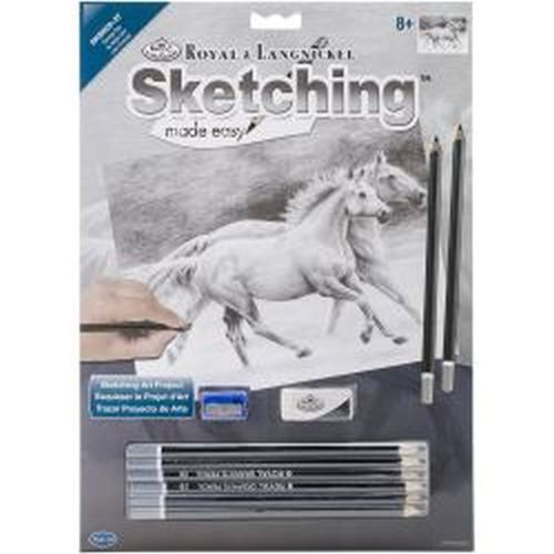 ROYAL LANGNICKEL ART Running Free Horses Sketching Made Easy Art Project - .