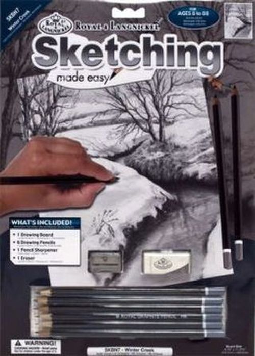 ROYAL LANGNICKEL ART Winter Creek Sketching Made Easy Art Project - CRAFT