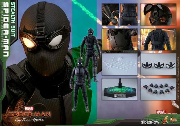 SIDESHOW Spider-man Stealth Suit 1/6th Scale Collectible Figure - COLLECTABLES