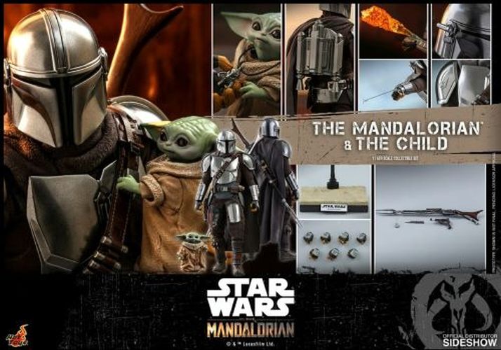 SIDESHOW The Mandalorian And The Child Deluxe Version 1/6 Scale Collectible Figure - COLLECTABLES