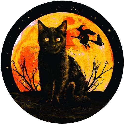 SUNSOUT Things In The Night Halloween 1000 Piece Round Puzzle