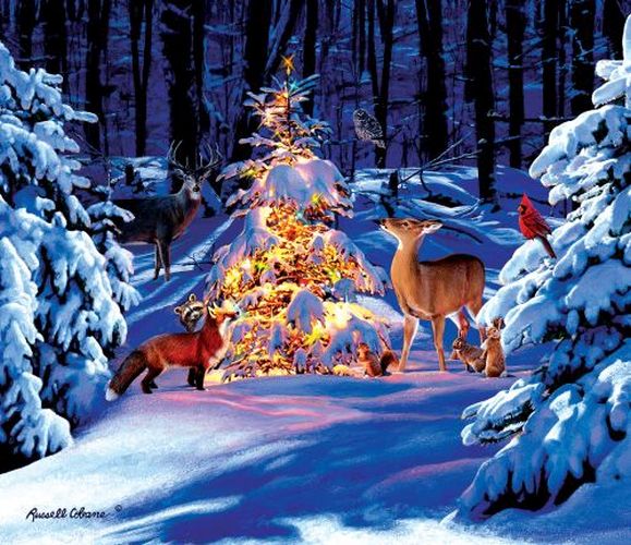 SUNSOUT Woodland Glow Christmas 550 Piece Puzzle - PUZZLES
