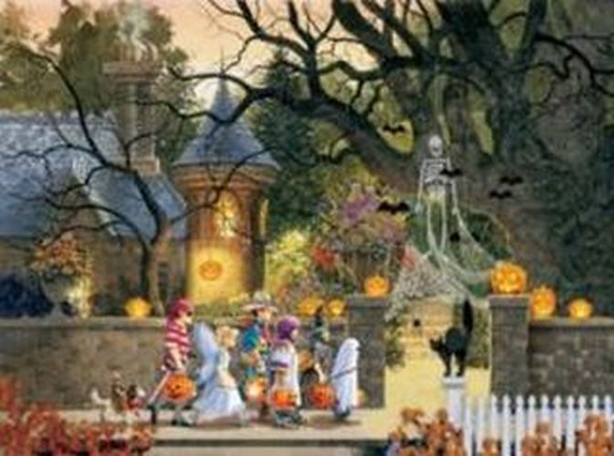 SUNSOUT 1000 Piece Friends On Halloween By Doug Laird Puzzle - PUZZLES
