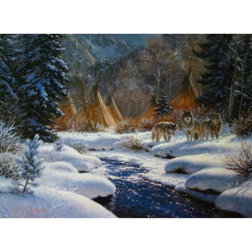 SUNSOUT Winter Intruders Wolf 1000 Puzzle - PUZZLES