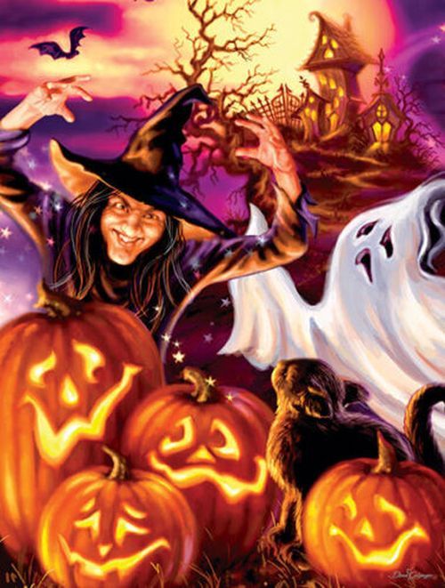 SUNSOUT Happy Haunts Halloween 500 Piece Puzzle - 