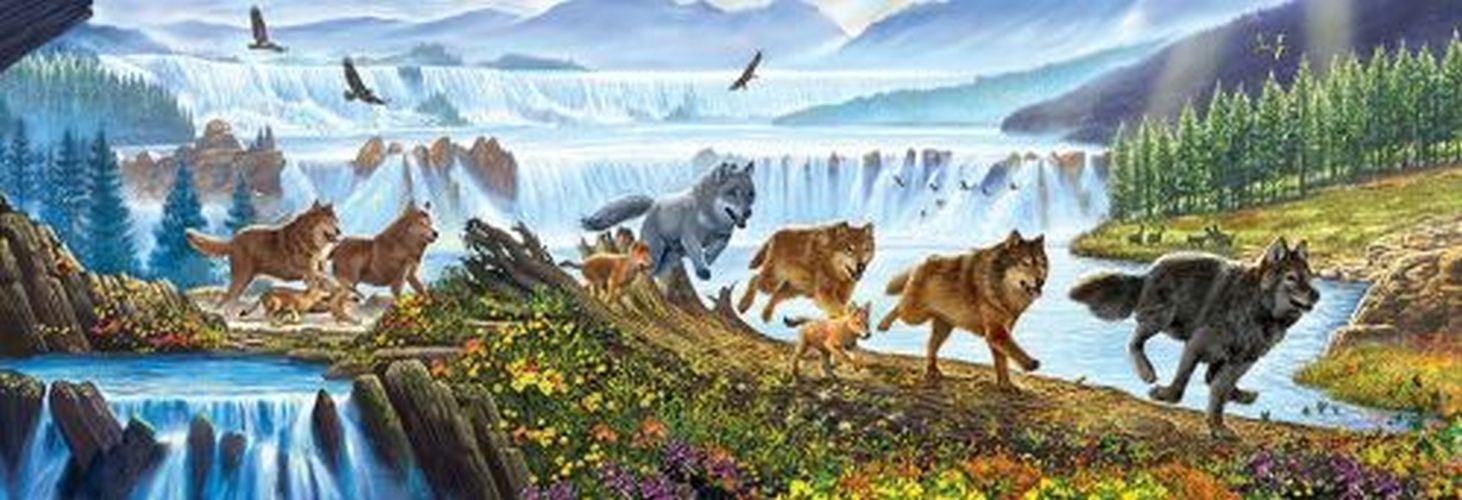 SUNSOUT Wolves On The Run 500 Piece Puzzle - PUZZLES