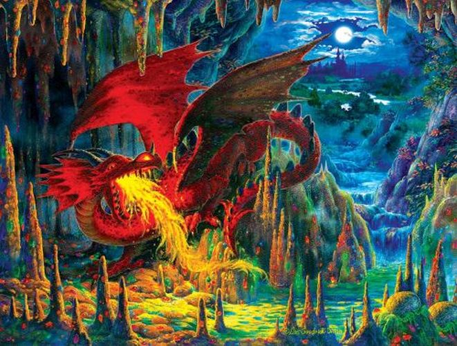 SUNSOUT Fire Dragon Of Emerald 500 Piece Puzzle - PUZZLES