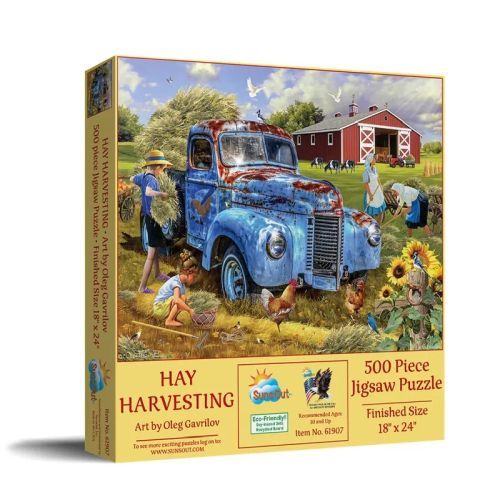 SUNSOUT Hay Harvesting 500 Piece Puzzle - .