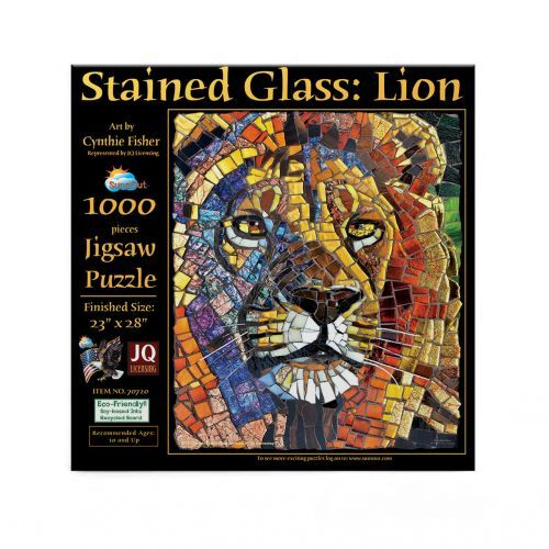 SUNSOUT Stained Glass Lion 1000 Piece Puzzle - PUZZLES