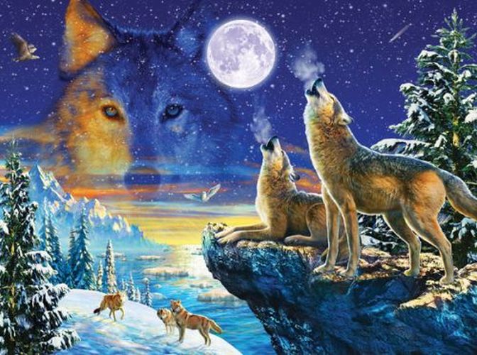 SUNSOUT Howling Wolves 1000 Piec Puzzle - PUZZLES