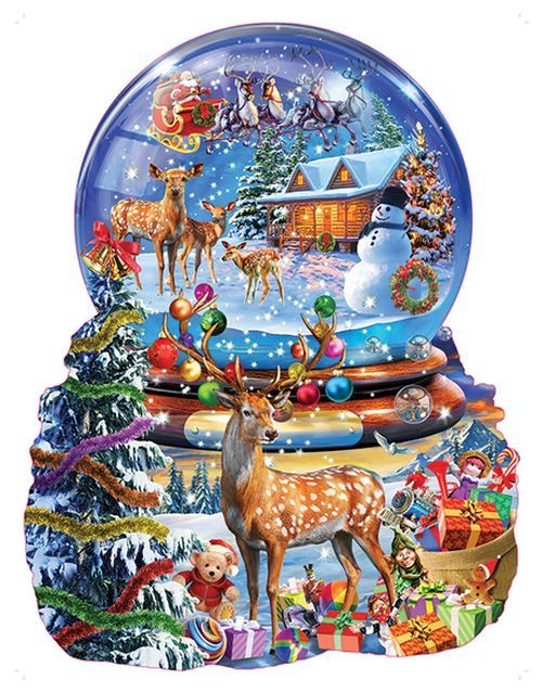 SUNSOUT Christmas Snow Globe 1000 Piece Special Shaped Puzzle - PUZZLES